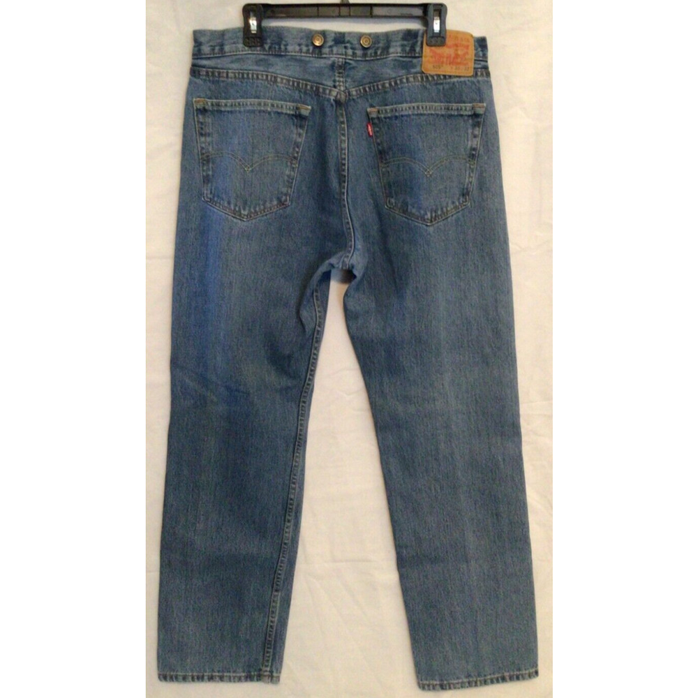 Used Vintage Levis 505 Blue Jeans Pants Zip Fly Mens 38x32 Duluth Buttons ~892A